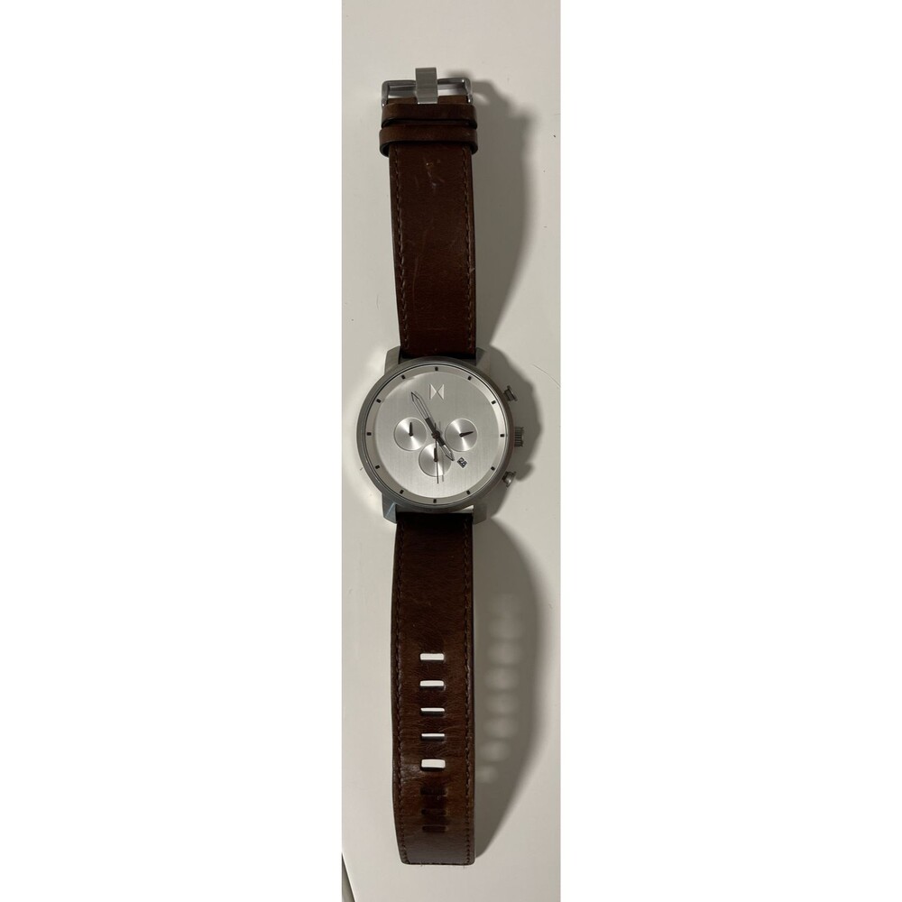 MVMT Men's Watch Brown Leather Band Preowned